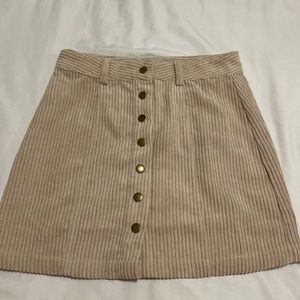 Suede button down skirt